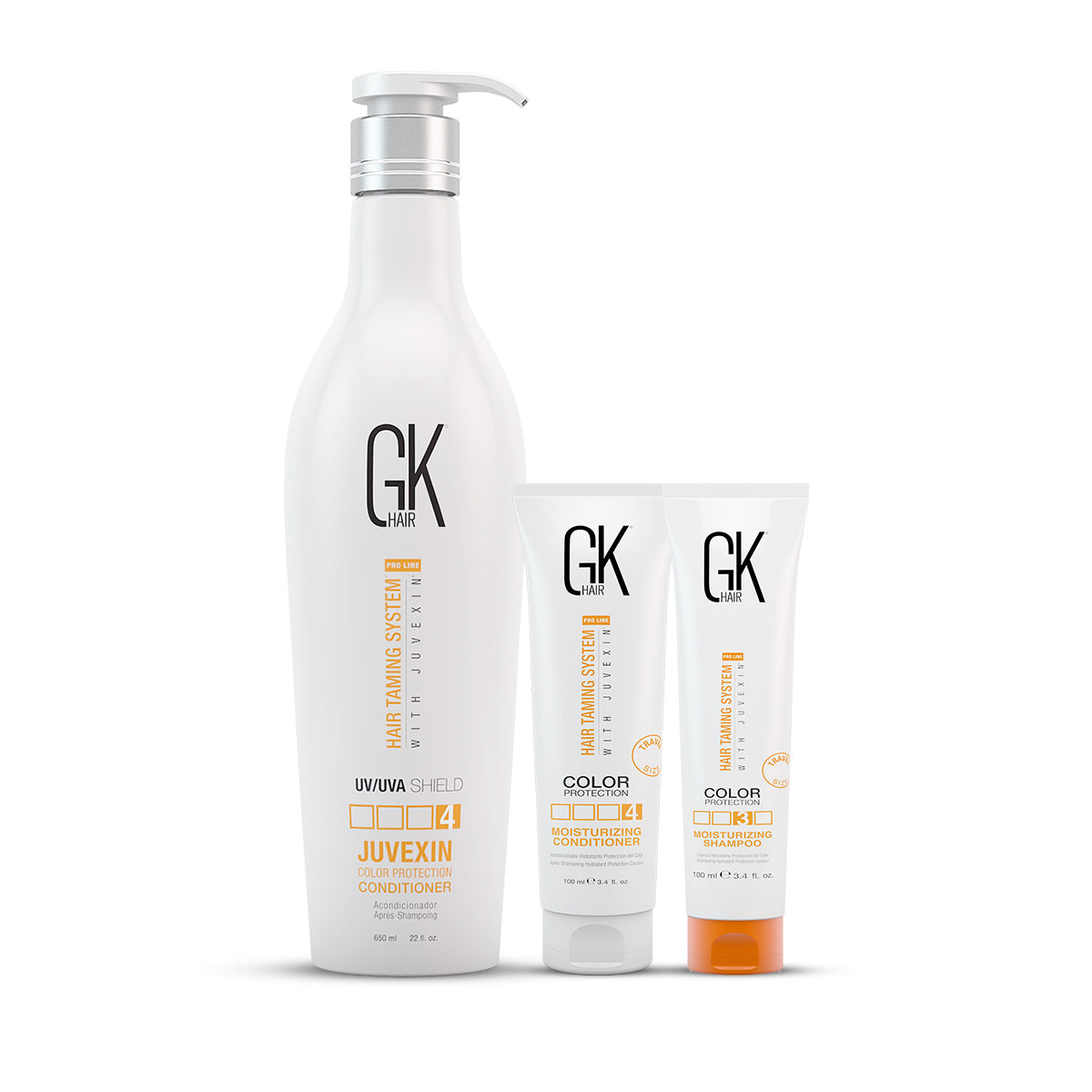 GK Hair Moisturizing Shampoo and Conditioner 100 Ml with Color Shield Conditioner 650 Ml