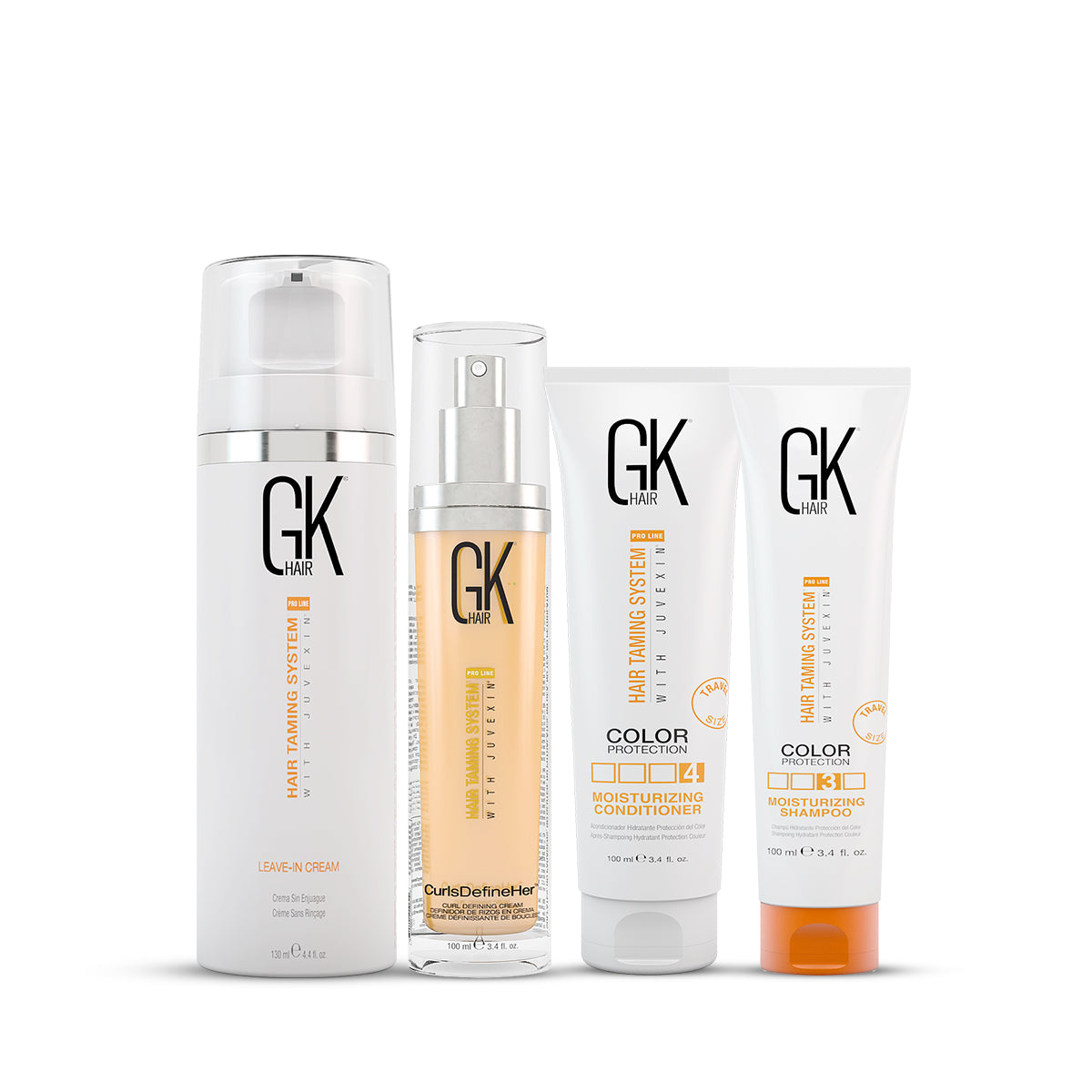 GK Hair Moisturizing Shampoo and Conditioner 100 Ml with CurlsDefineHer Spray and Leave In Conditioner Cream