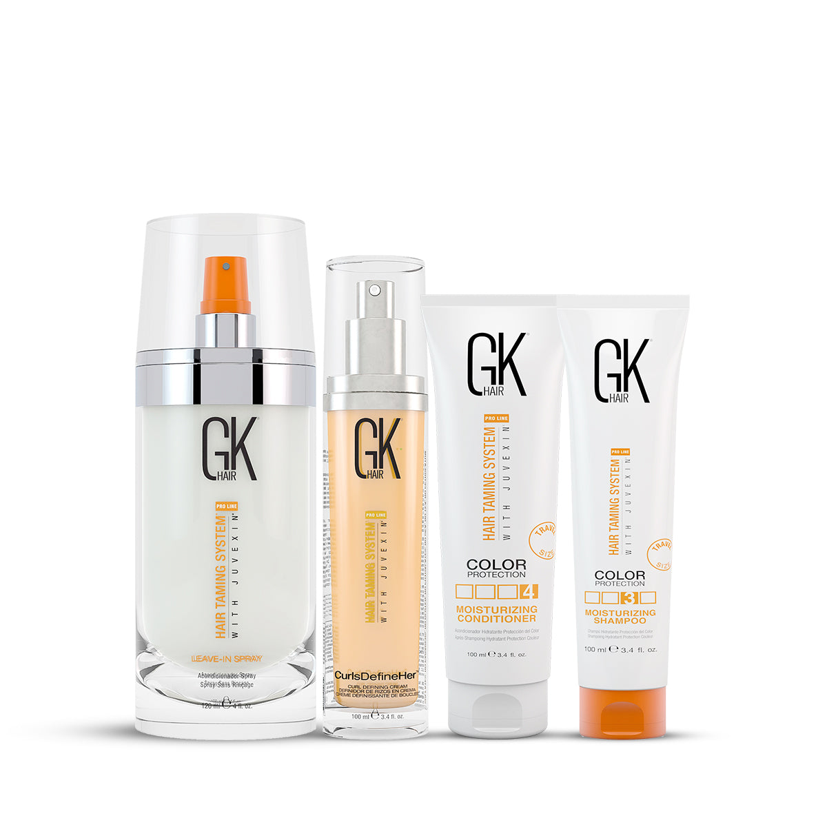 GK Hair Moisturizing Shampoo and Conditioner 100 Ml with CurlsDefineHer Spray and Leave In Conditioner Spray