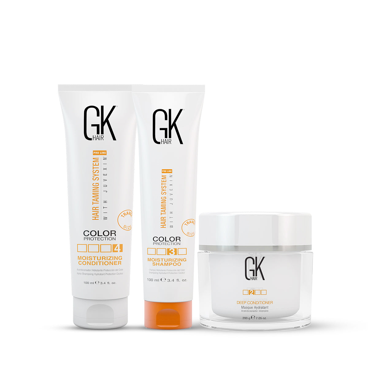 GK Hair Moisturizing Shampoo and Conditioner 100 Ml with Deep Conditioner Masque 200 Ml