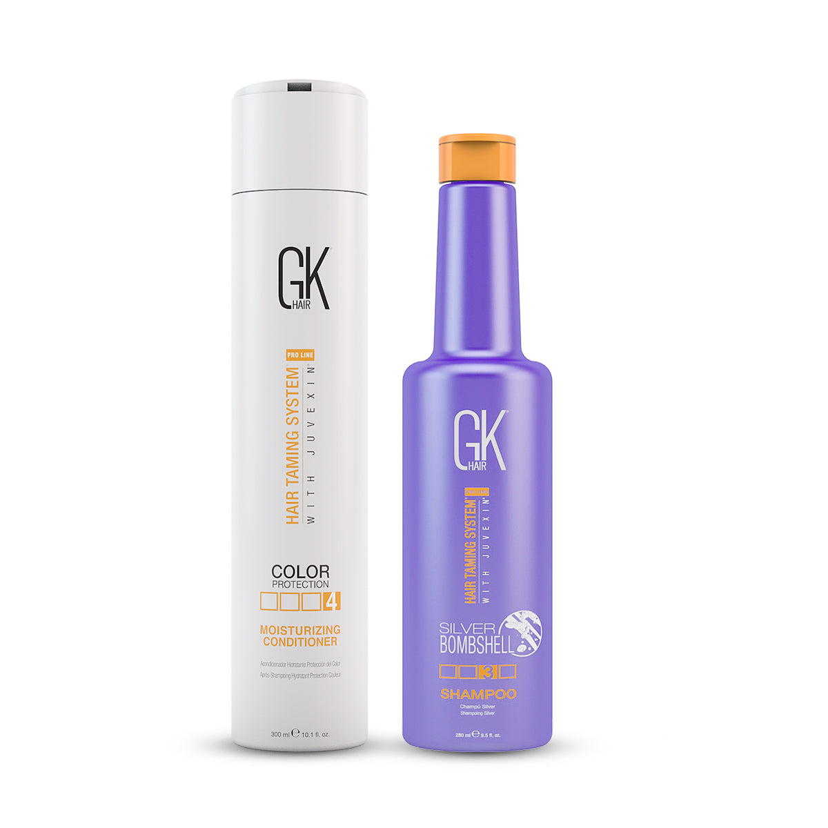 GK Hair Silver Bombshell Shampoo 280 Ml with Moisturizing Conditioner 300 Ml