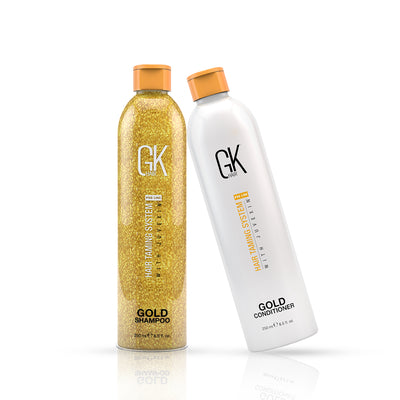 GK Hair Gold Shampoo and Conditioner 250 MI Set