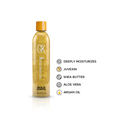 GK Hair Gold Shampoo and Conditioner 250 Ml with Deep Conditioner Masque 200 G Set