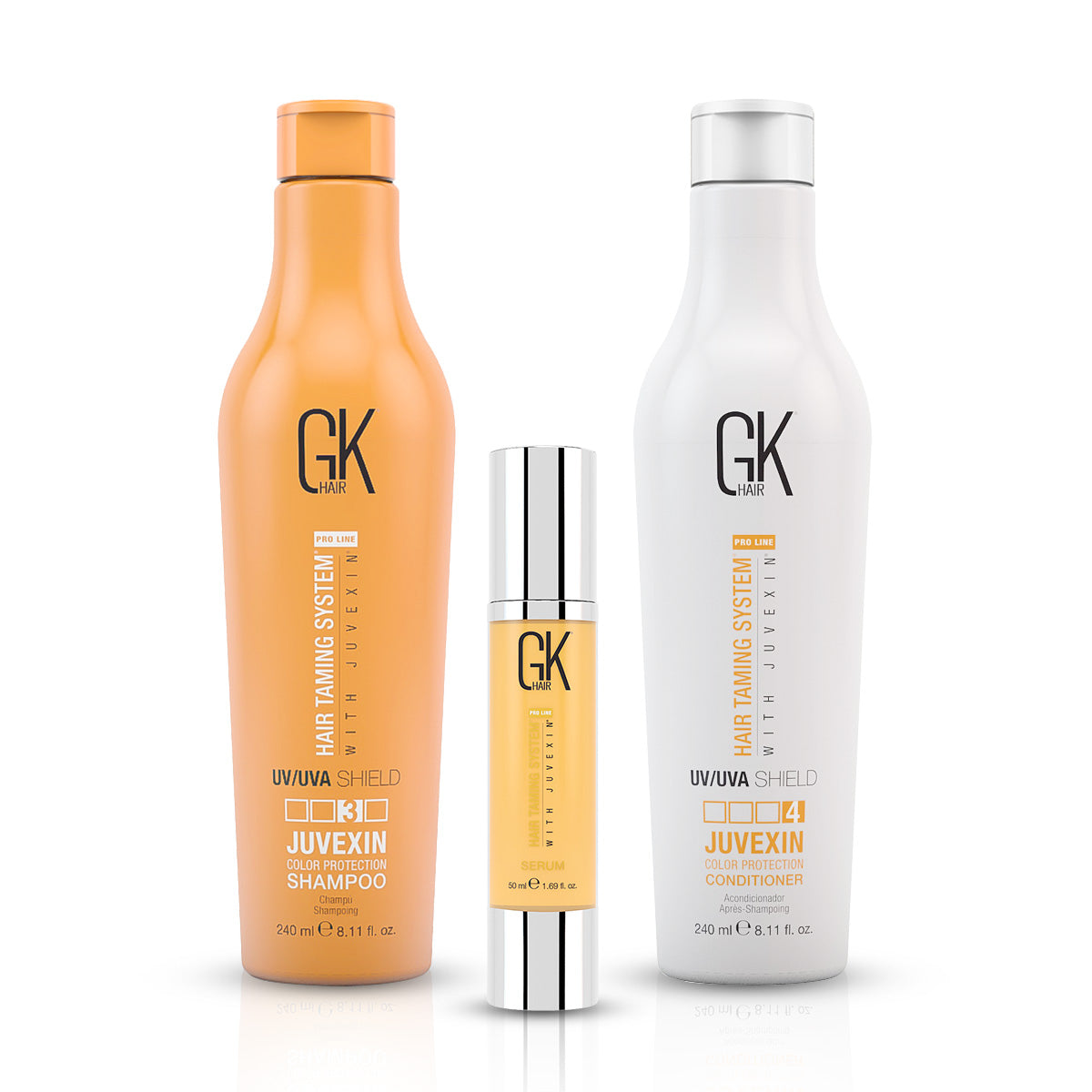 GK Hair Color Shield Shampoo & Conditioner 240ml Set with Argan Serum 50ml